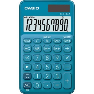 Kalkulačka, vrecková, 10 miestny displej, CASIO "SL 310" modrá