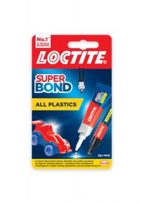 Sekundové lepidlo, gél, 2 g + 4 ml, HENKEL "Loctite Super Bond Plastik"