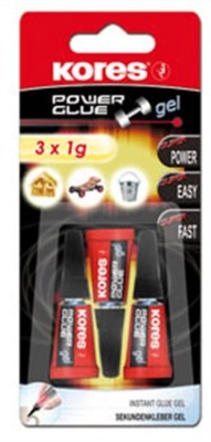 Sekundové lepidlo, gél, 3x1g, 3x1 g, KORES "Power Glue Gel"