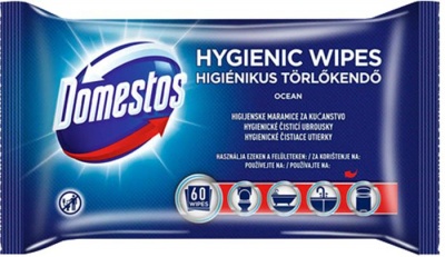 Vlhčené utierky, 60 ks, DOMESTOS "oceán"