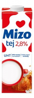 Mlieko, trvanlivé, s uzáverom, 2,8%, 1 l, MIZO