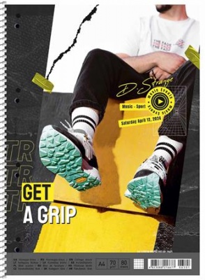 Špirálový zošit, A4+, linajkový, 80 listov, SHKOLYARYK "Get a grip", mix