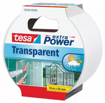 Lepiaca páska, opravná, 50 mm x 10 m, TESA, "Extra Power Transparent", priehľadná