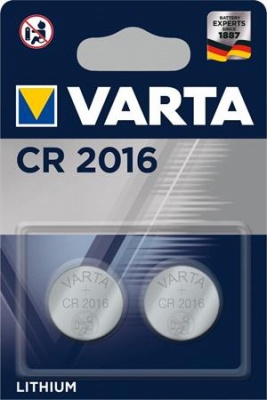 Gombíková batéria, CR2016, 2 ks, VARTA